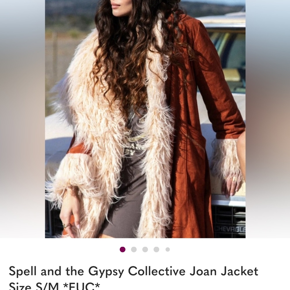 Spell Rust Teddy Jacket with Cream Faux Fur Sm/Med